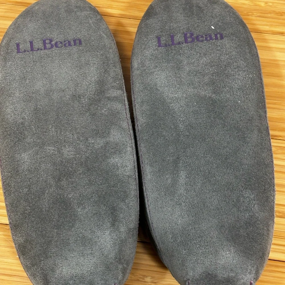 L.L. BEAN Kids Wicked Good‎ Sheepskin Shearling Moccasins Slippers Kids Sz 4